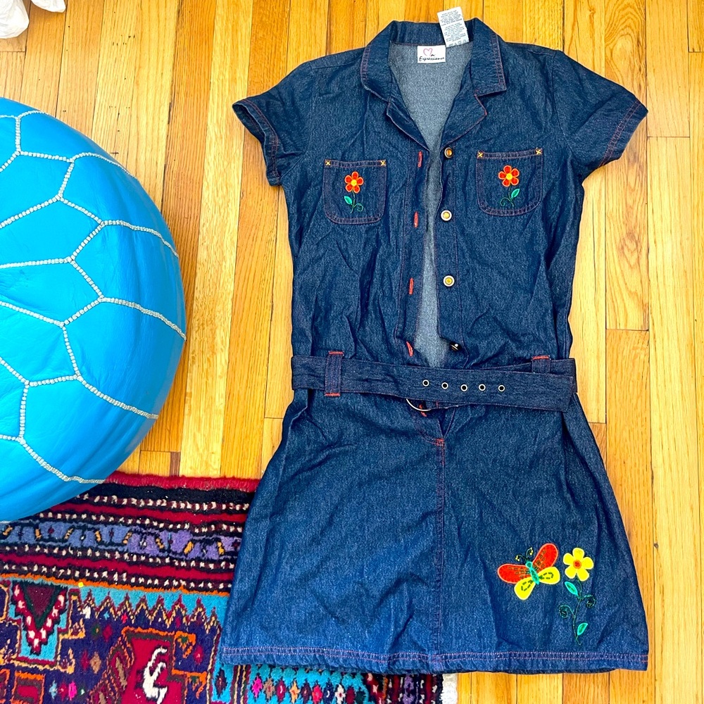 Y2K Lizzie McGuire Jean Butterfly Dress with Belt